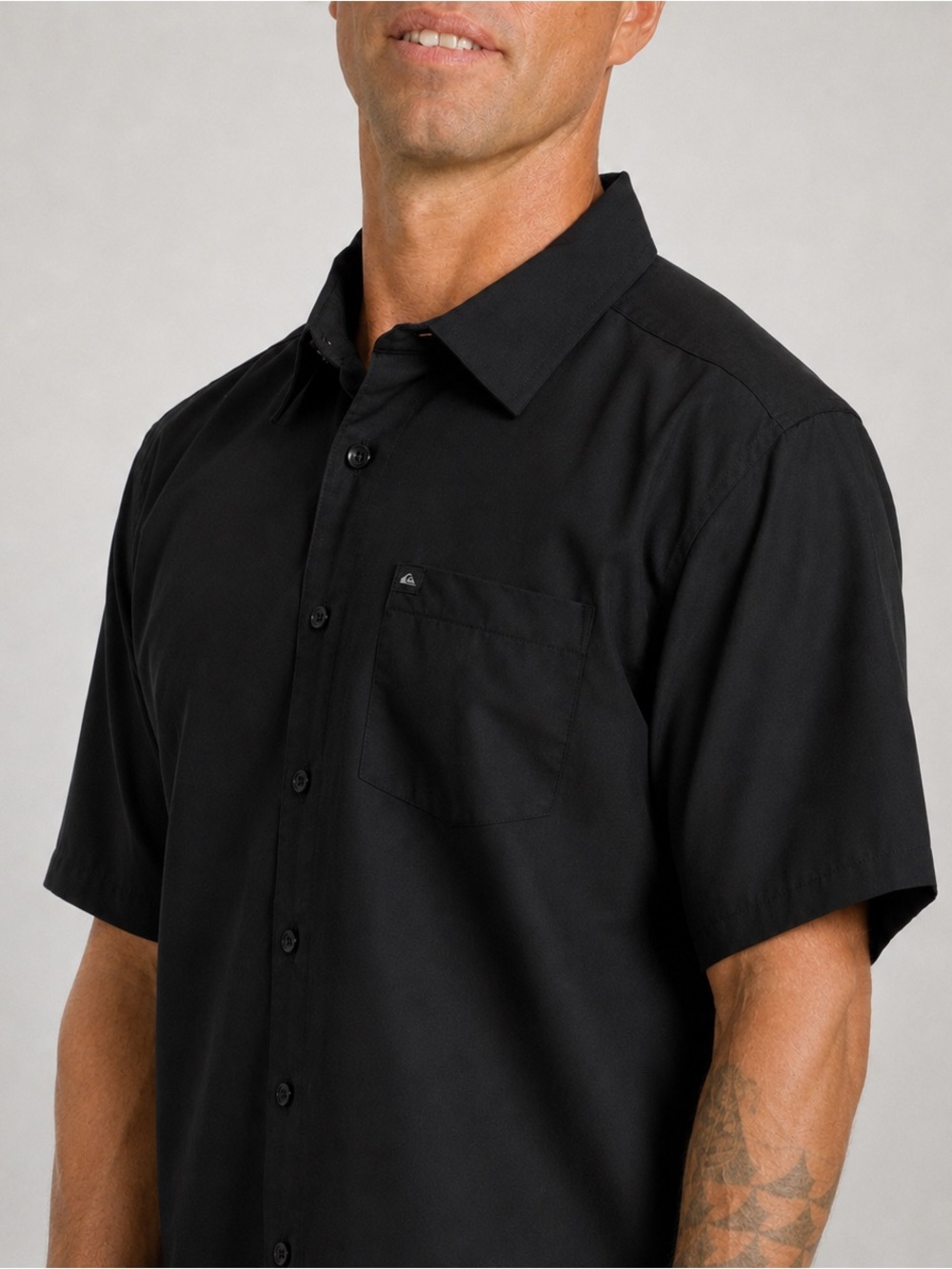 Quiksilver Waterman Centinela Shirt Mens XL Black Anti-Wrinkle Modal Blend Surf